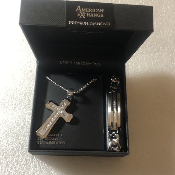 American exchange premium Diamond -men’s bracelet & Necklace - Picture 12 of 15